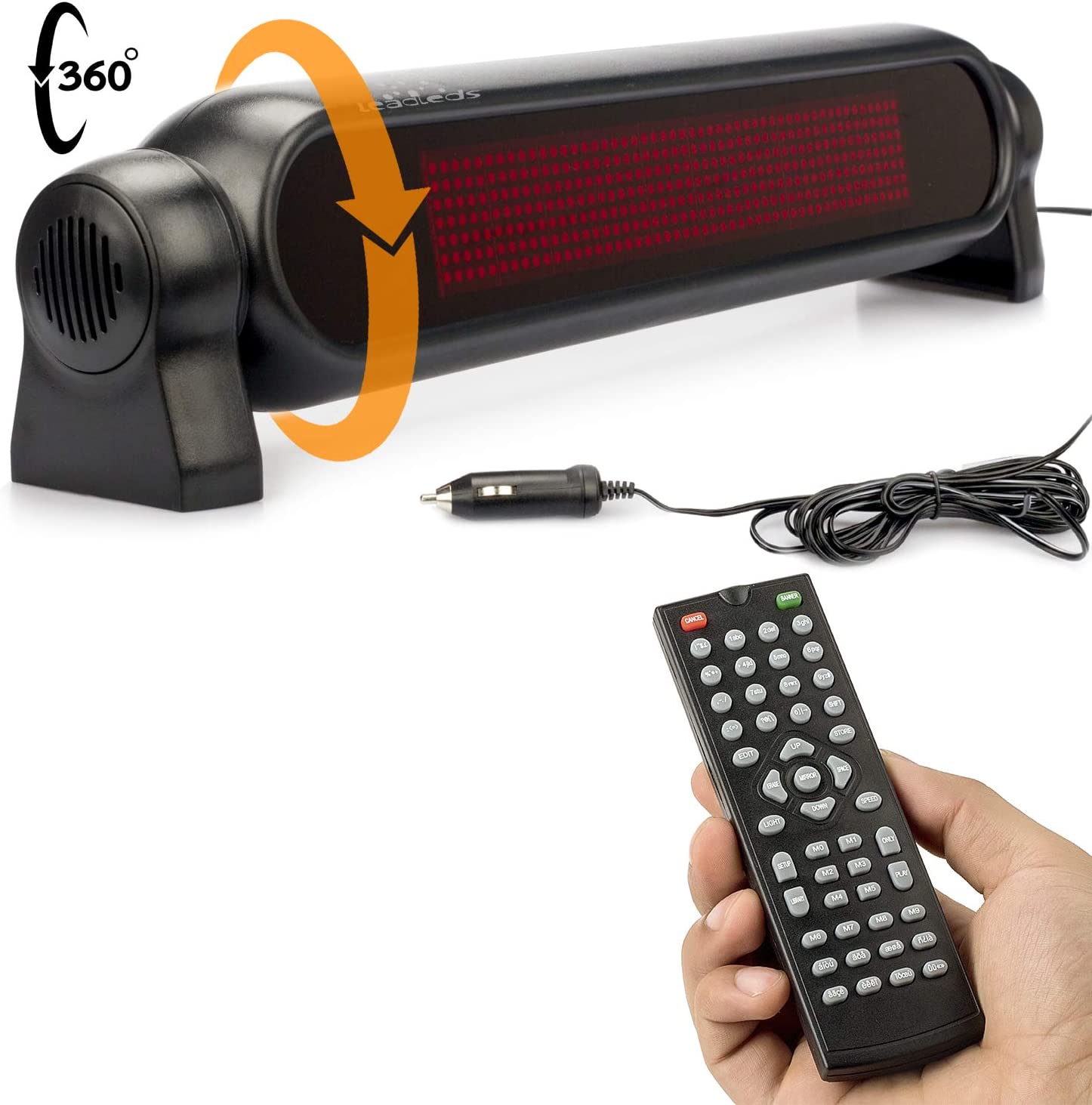 LED SIGN FOR CAR WINDOW SWIVEL