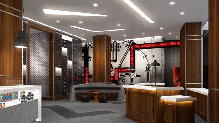 Indoor LED Message Display in Hotel Lobby