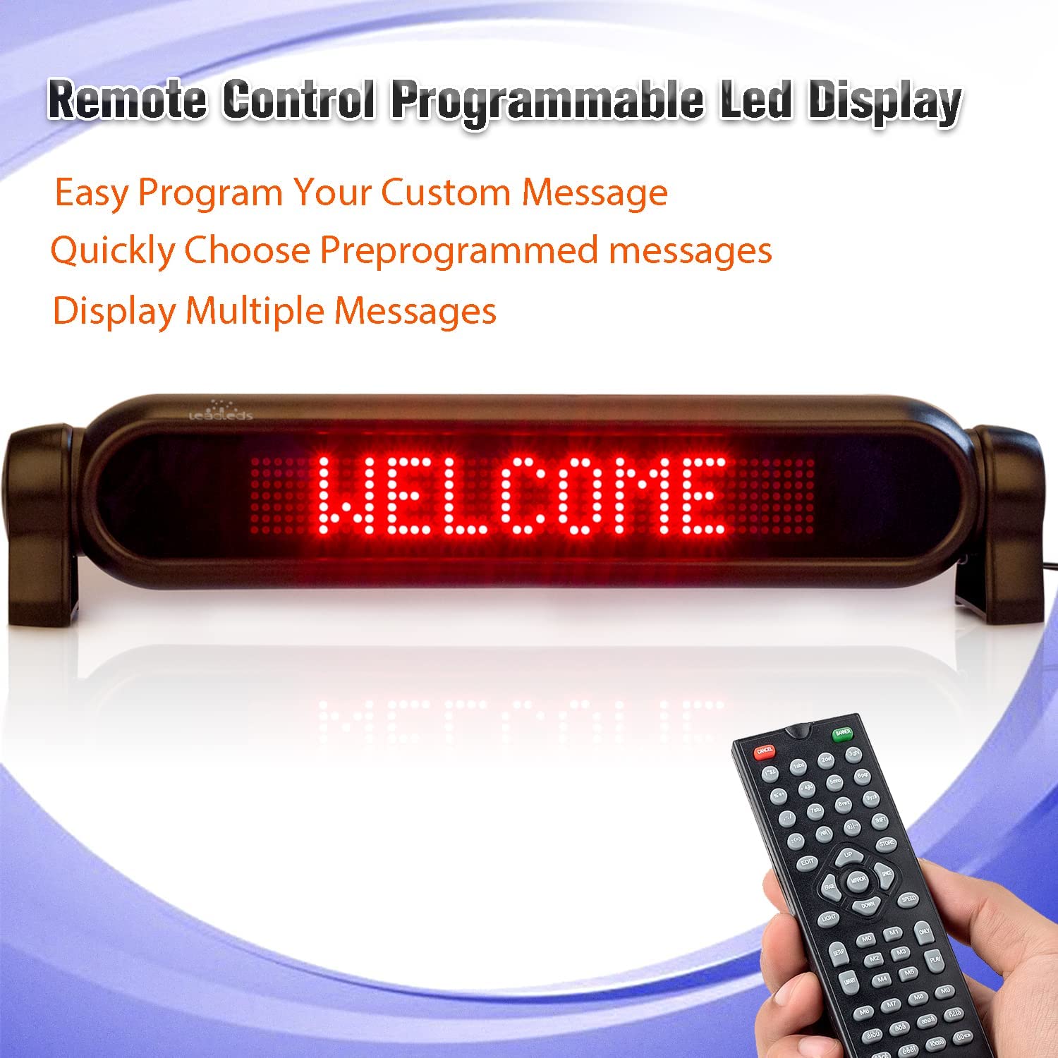 REMOTE CONTROLLED LED SIGN FOR CAR WINDOWS